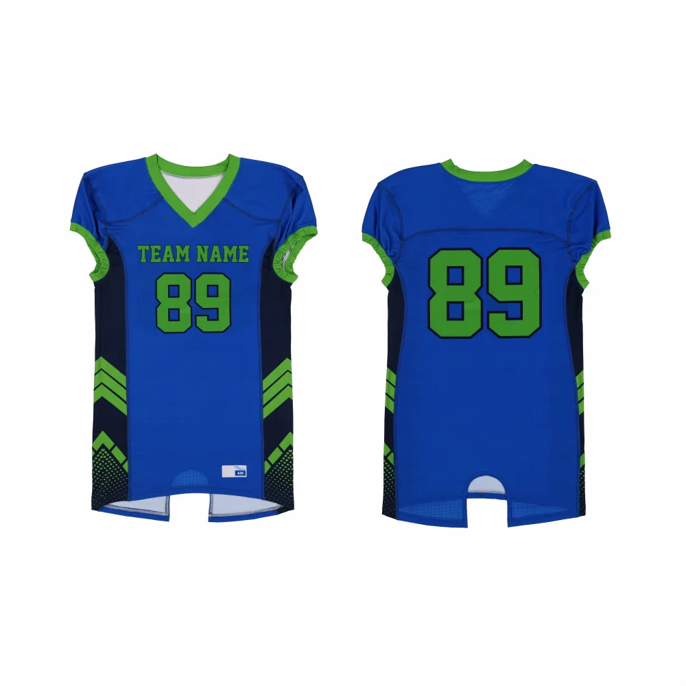 Custom Sublimated Football Single Jersey-3059-Blue-thumb