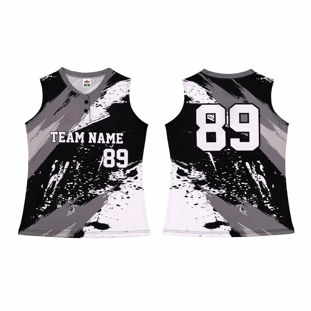 Custom Sublimated Softball Jersey – BlackGreythumb