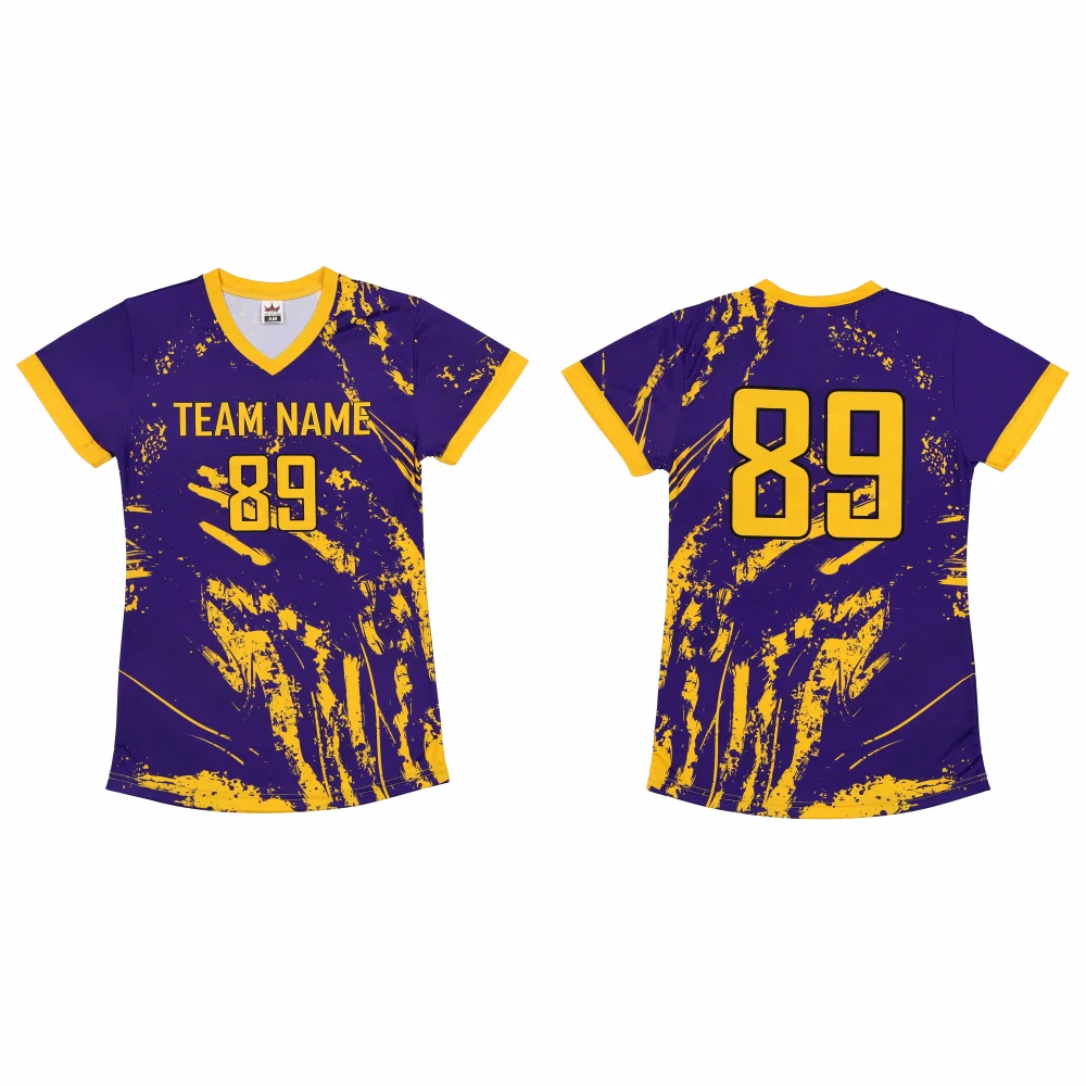 Custom Sublimated Volleyball Jersey – PurpleGold-thumb