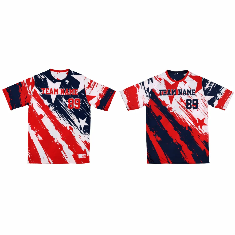 Custom Sublimated Crew Neck Reversible Shirt – Red White Navy-thumb