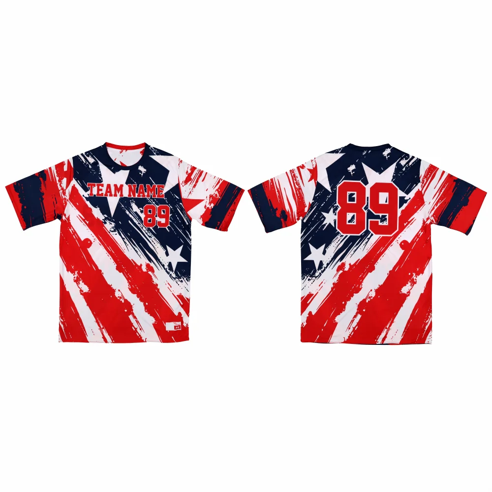 Custom Sublimated Crew Neck Shirt – Red White Black-thumb